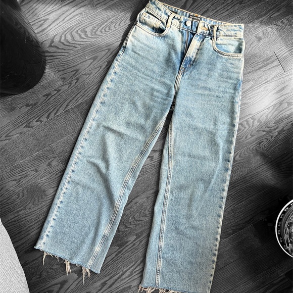 Frank and oak faded denim jeans wide leg fit size 25 (length 38.5 in) - Picture 1 of 8